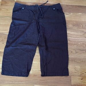 Merona Dark Brown Linen Capris